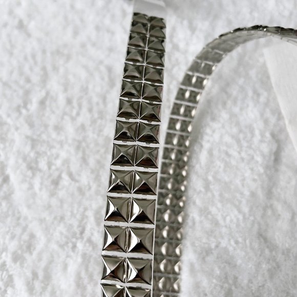 ✨NEW✨  Clear plastic silver studded belt metal punk rock studded belt clear belt - Picture 3 of 5